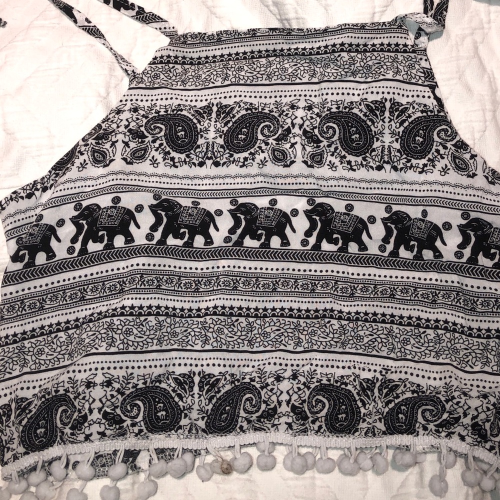 black and white tank top